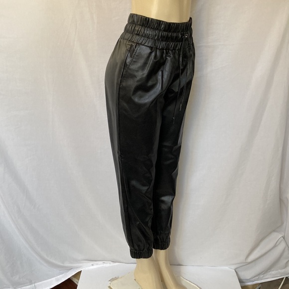 OPHELIA ROE Clothing Casual Loose Drawstring Faux Leather Pants Joggers Size M - Picture 6 of 11